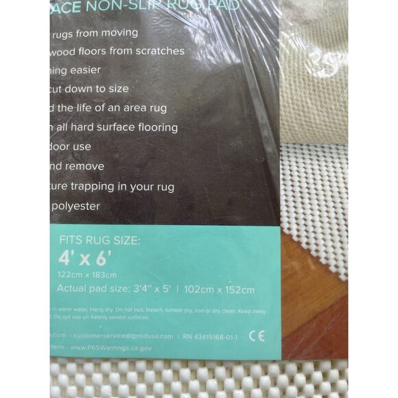 Non Slip Rug Pad All Surface 4'x6' Home Essentials Home Decor New - Picture 5 of 10